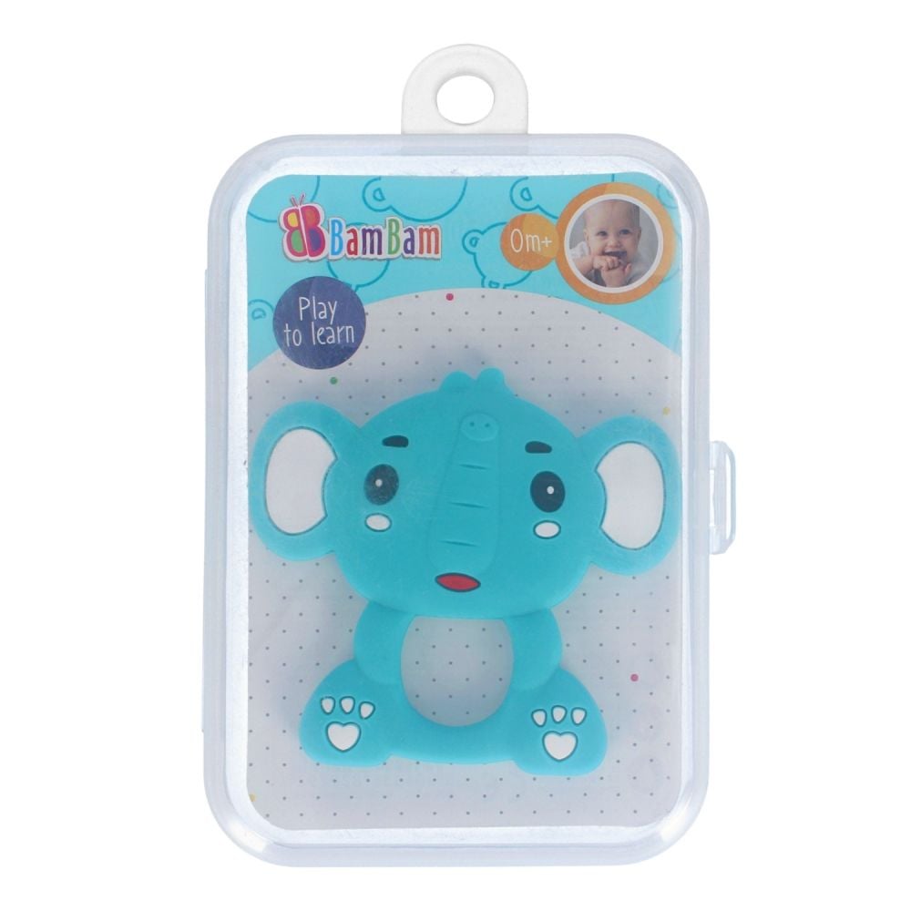Jucarie pentru dentitie, BamBam, Elefant, Albastru