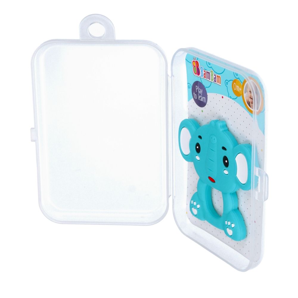 Jucarie pentru dentitie, BamBam, Elefant, Albastru