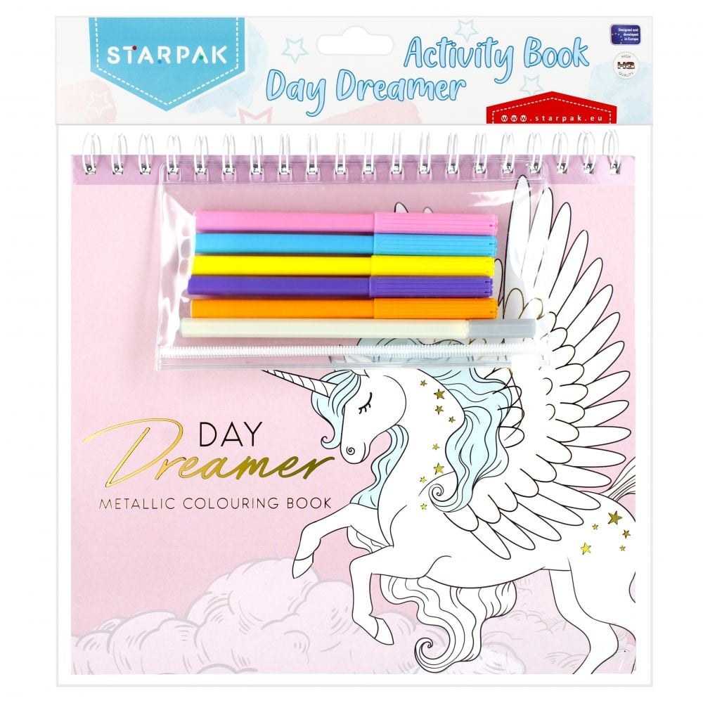 Set carte de colorat cu carioci Starpak, Unicorn