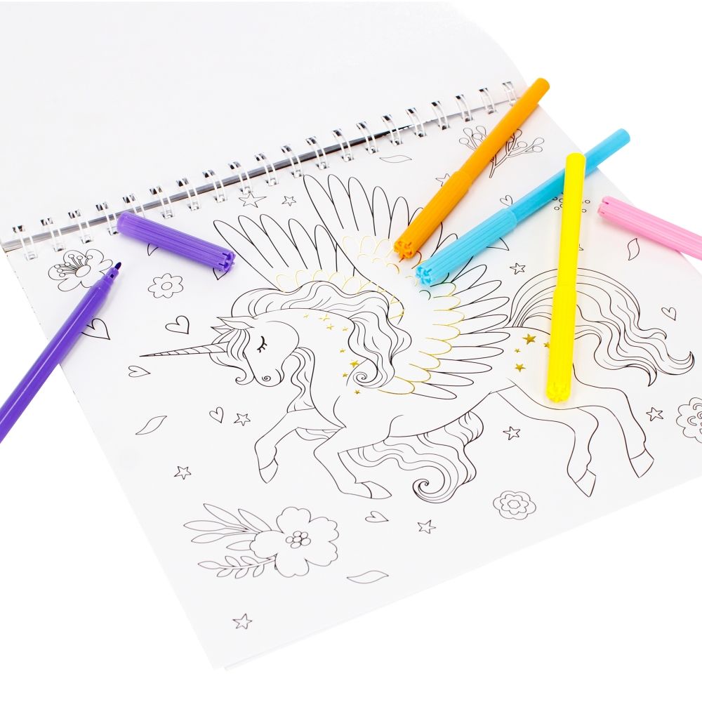 Set carte de colorat cu carioci Starpak, Unicorn