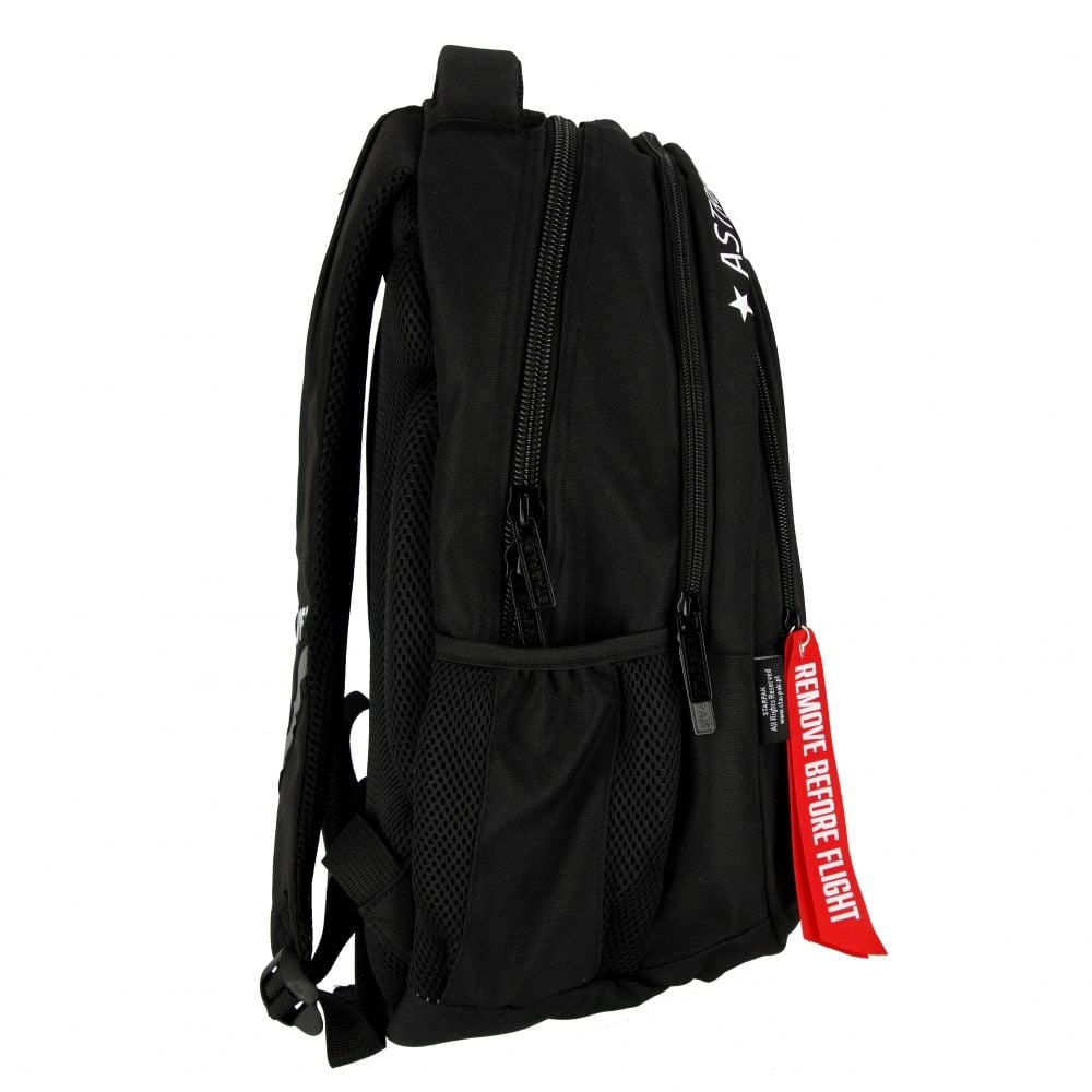 Rucsac cu un compartiment si buzunare, Starpak, Nasa Astronaut, Negru