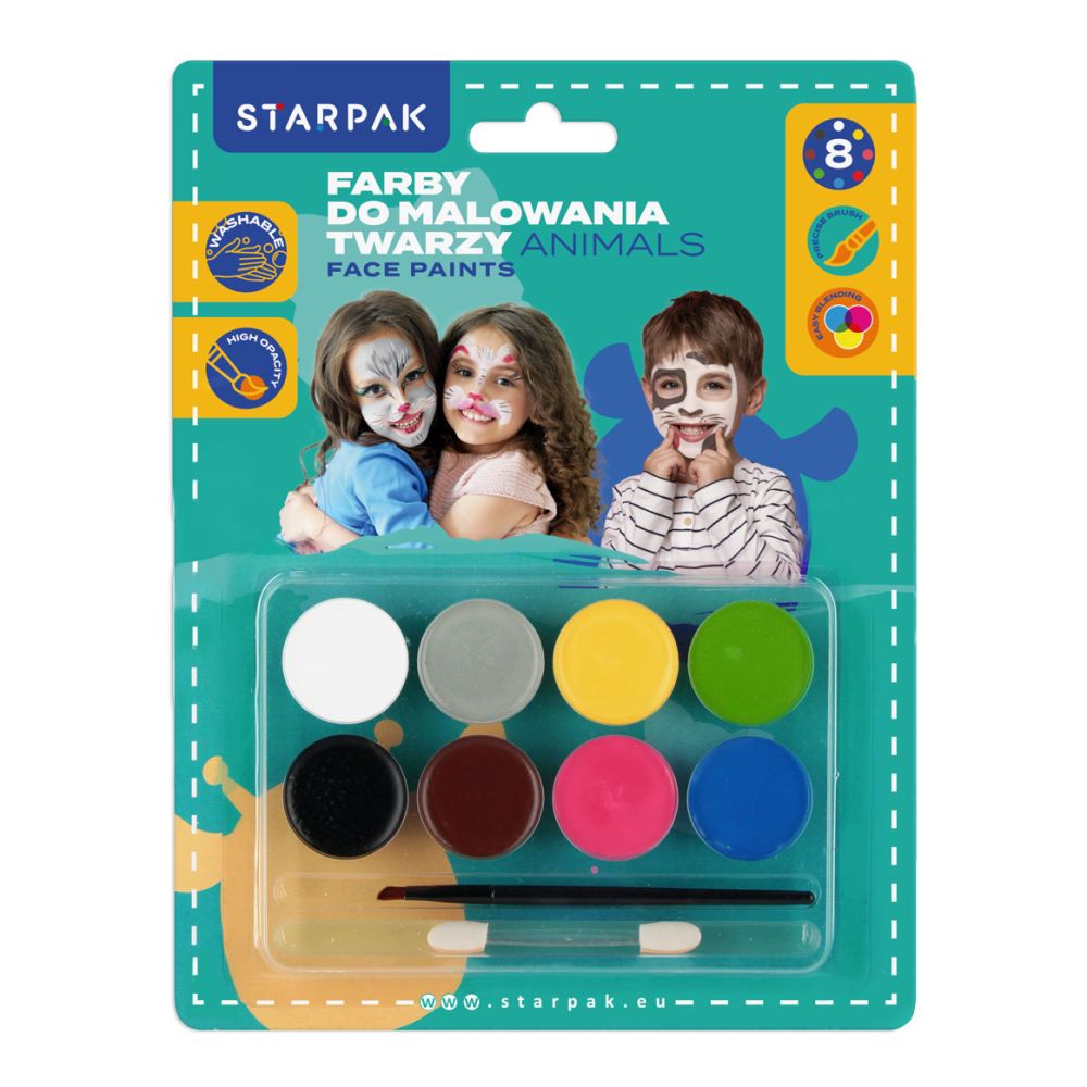 Set de pictura pentru fata, Starpak, Animale, 8 culori