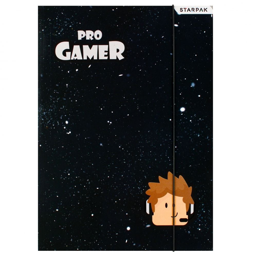 Mapa A4 cu elastic, Starpak, Pro Gamer, Negru