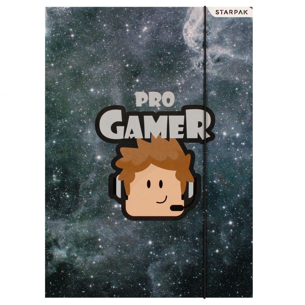 Mapa A4 cu elastic, Starpak, Pro Gamer, Negru