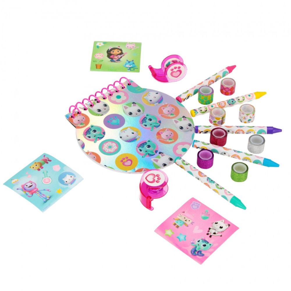 Set creativ cu caiet, creioane, stickere si alte accesorii, Starpak, Gabbys Dollhouse