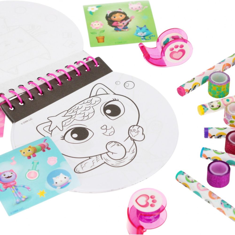 Set creativ cu caiet, creioane, stickere si alte accesorii, Starpak, Gabbys Dollhouse