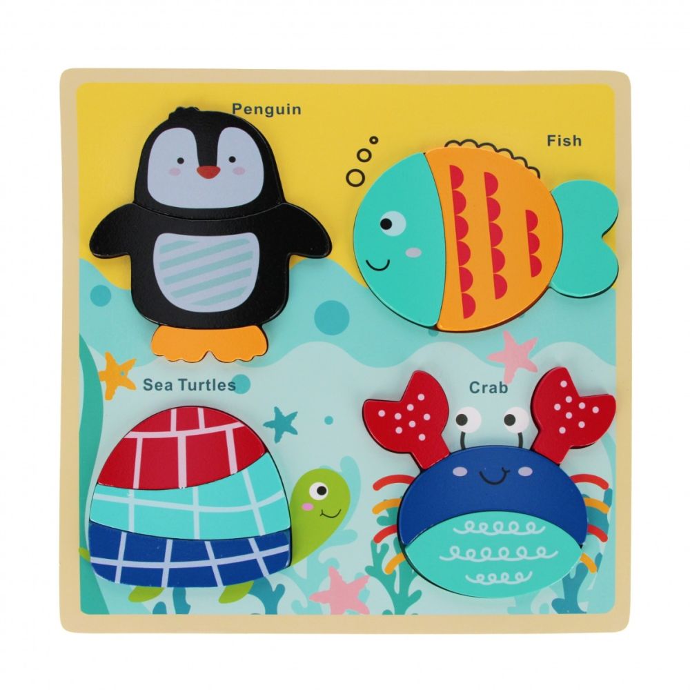 Puzzle de lemn, BamBam, Animale subacvatice