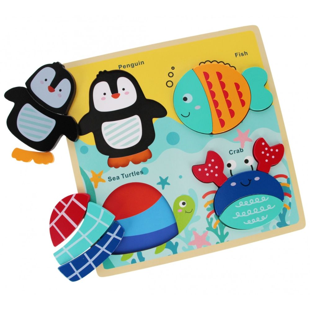 Puzzle de lemn, BamBam, Animale subacvatice