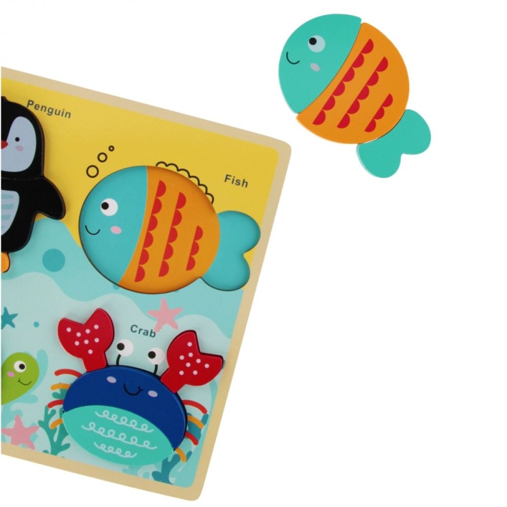 Puzzle de lemn, BamBam, Animale subacvatice