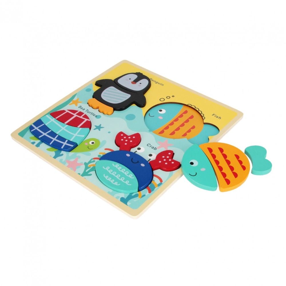 Puzzle de lemn, BamBam, Animale subacvatice
