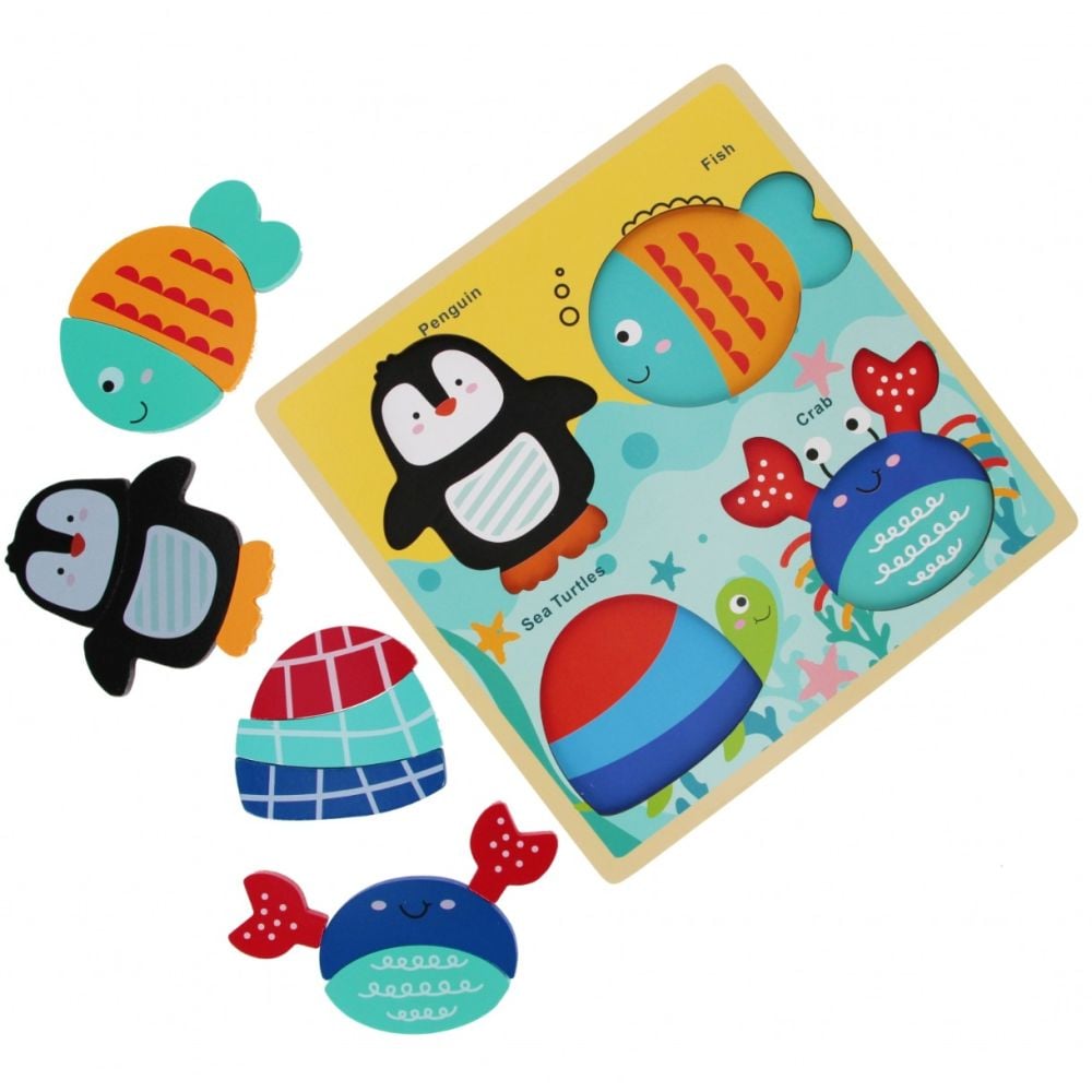 Puzzle de lemn, BamBam, Animale subacvatice