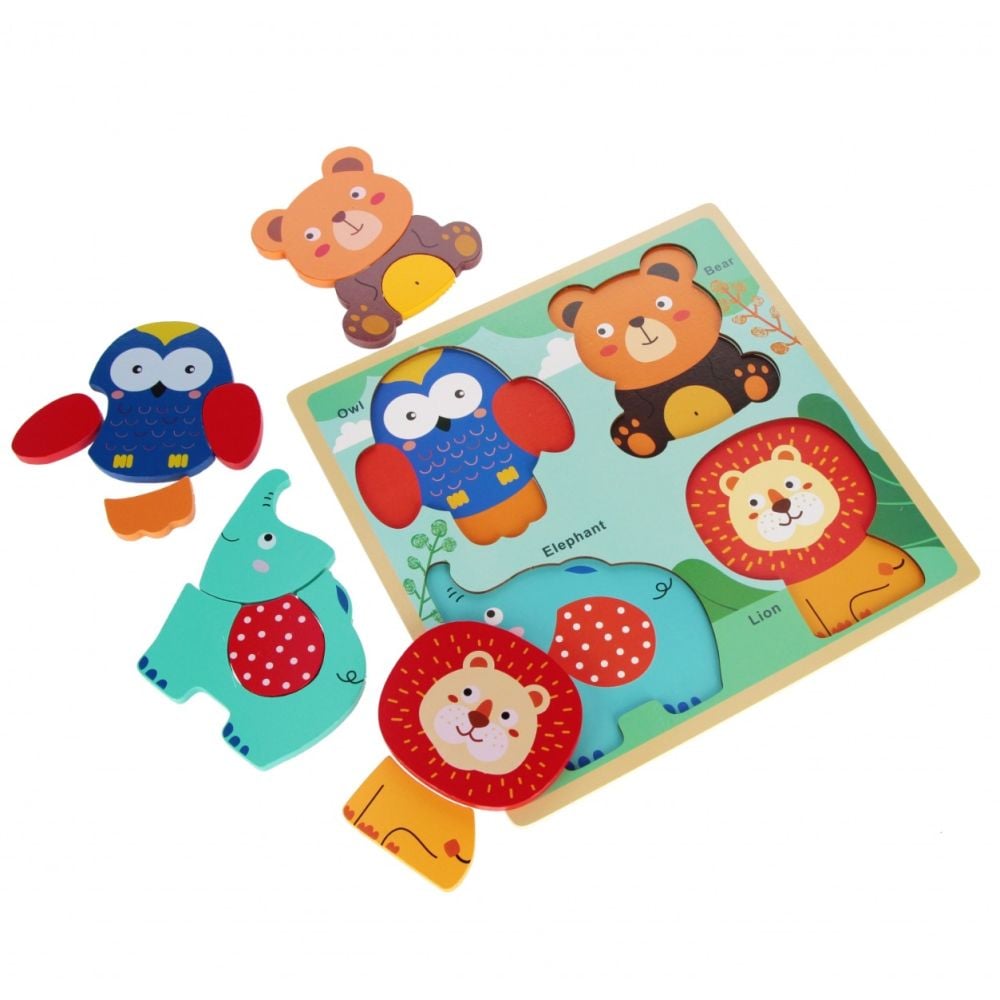 Puzzle de lemn, BamBam, Animale salbatice