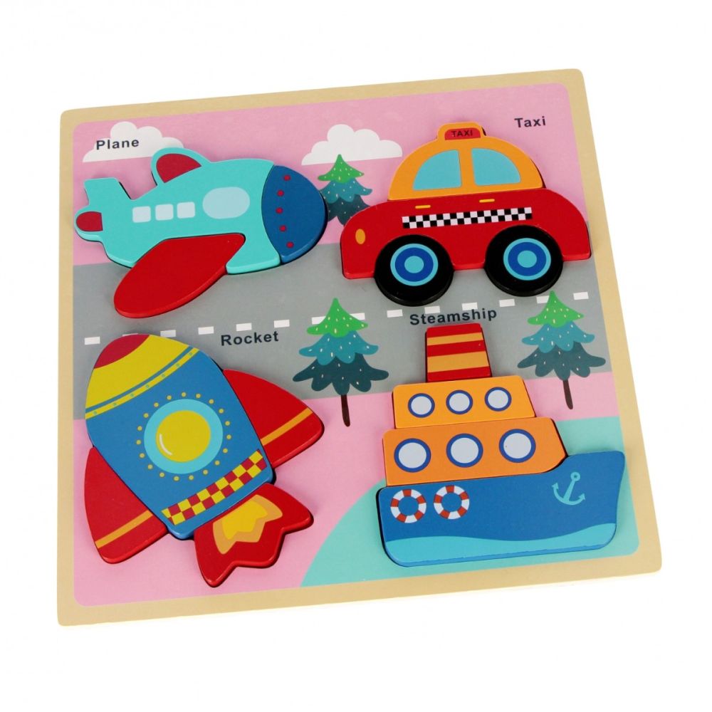 Puzzle de lemn, BamBam, Vehicule