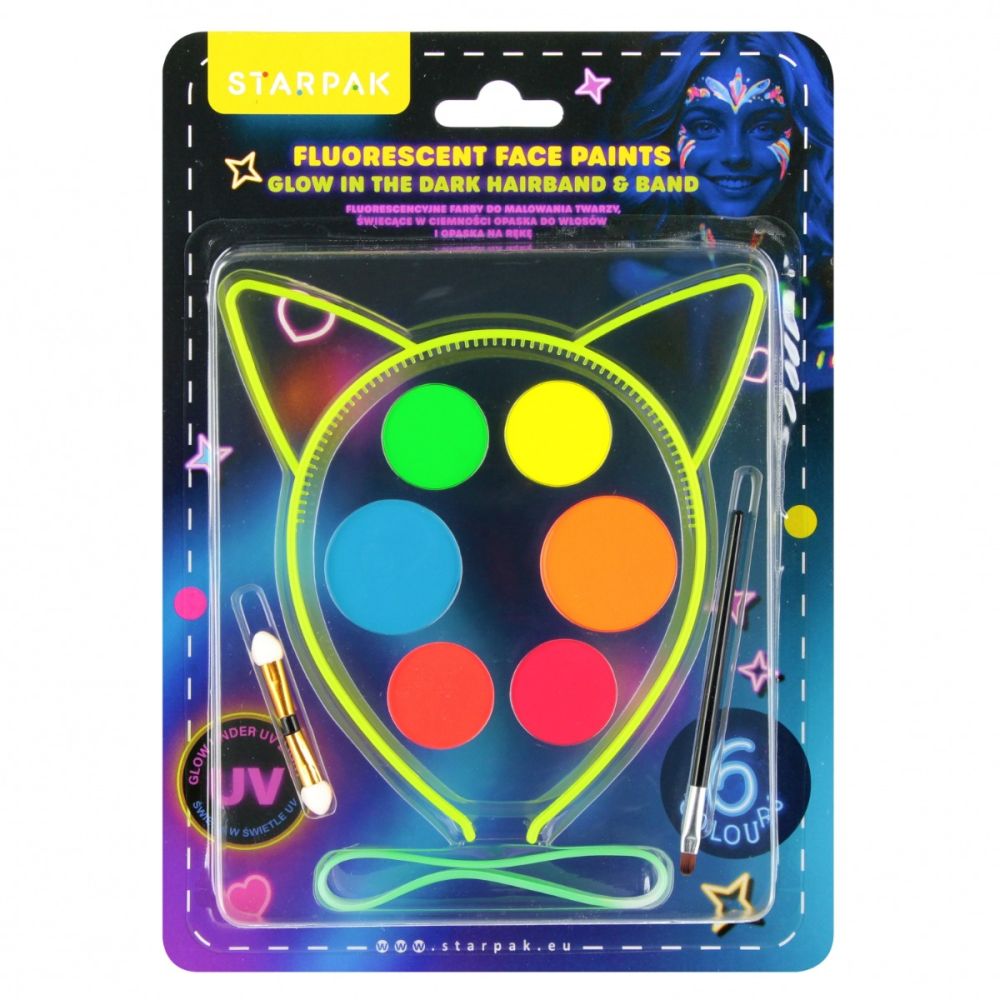 Set de pictura pentru fata cu bentita, Starpak, 6 culori