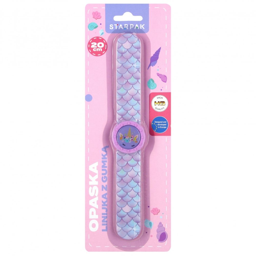 Rigla de cauciuc cu radiera, in forma de ceas, Starpak, 20 cm, Girl