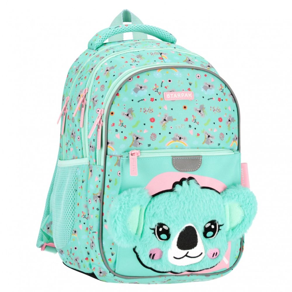 Ghiozdan pentru scoala cu doua compartimente, Starpak, Koala, Verde