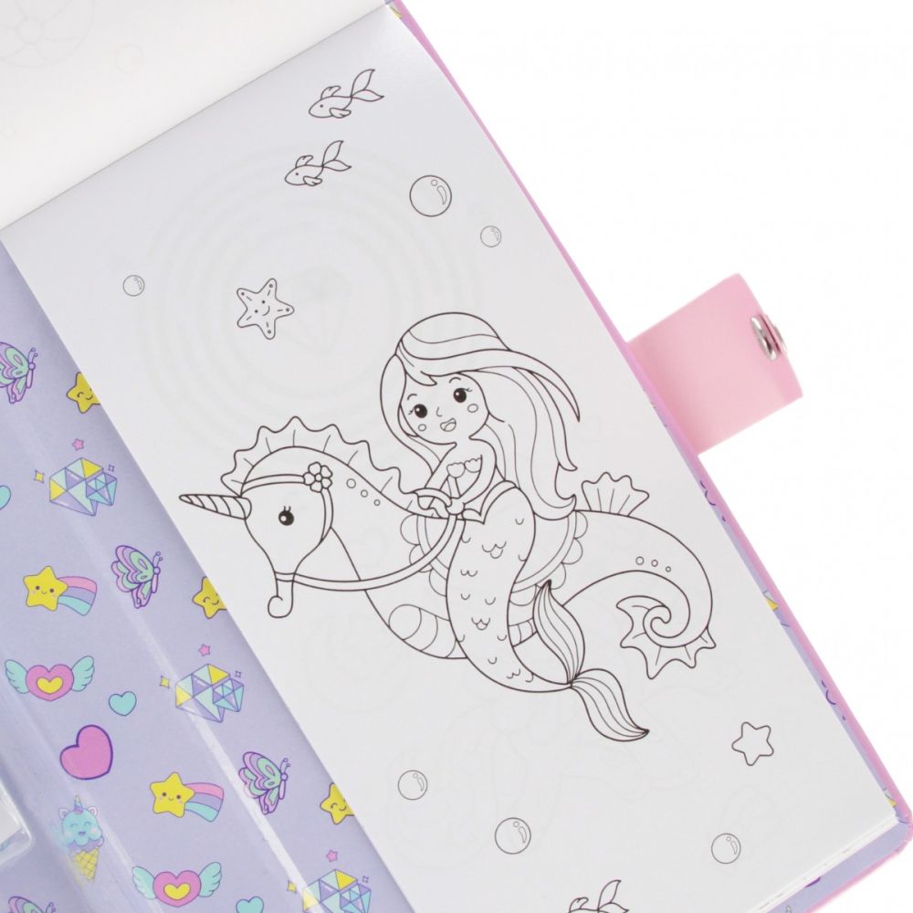 Set de activitati, Carte de colorat cu autocolante si creioane colorate, Starpak, Unicorn