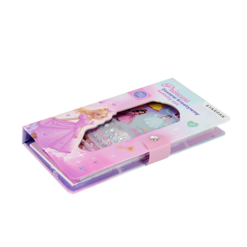 Set de activitati, Carte de colorat cu creioane si accesorii, Starpak, Princess, Roz