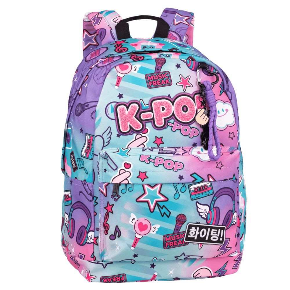 Ghiozdan cu un compartiment si buzunar frontal, Coolpack, Cross, K-Pop