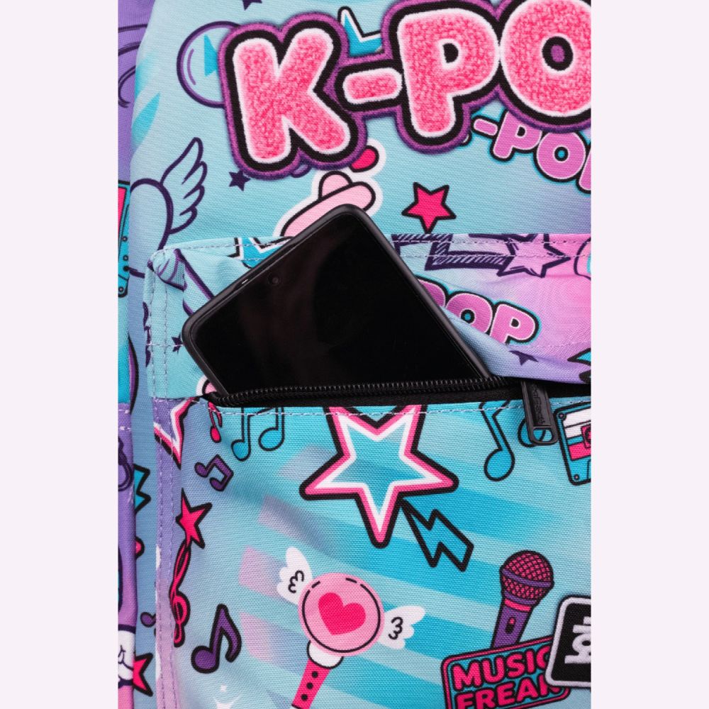 Ghiozdan cu un compartiment si buzunar frontal, Coolpack, Cross, K-Pop