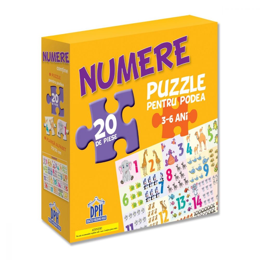 Puzzle pentru podea Editura DPH, Numere, 20 piese