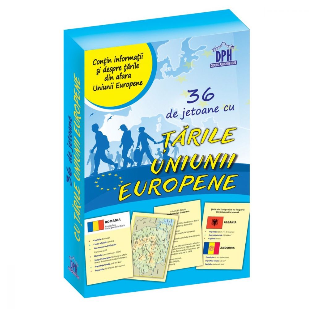 36 de jetoane cu tarile Uniunii Europene, Editura DPH