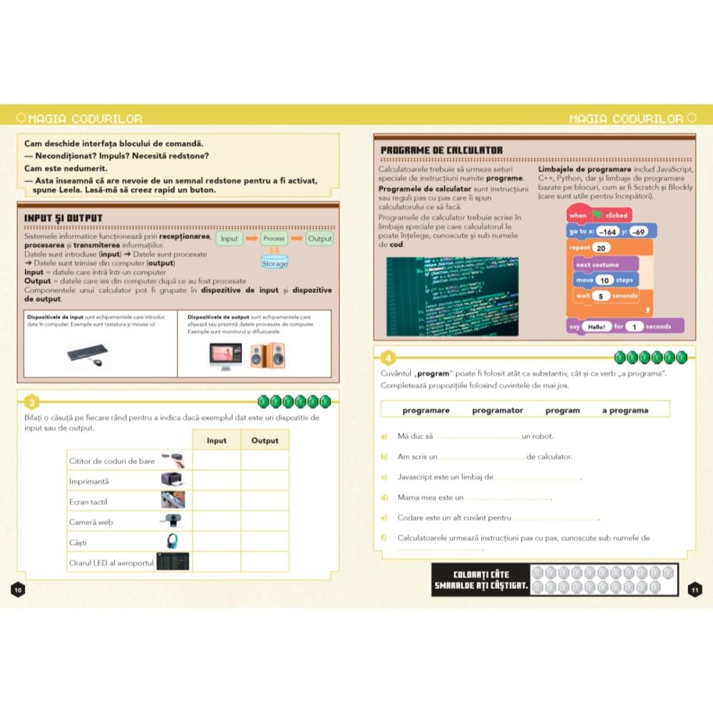 Minecraft, Caiet de informatica si programare, 7-11 ani