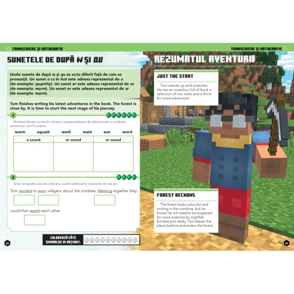 Minecraft, Caiet de limba engleza, 8-9 ani