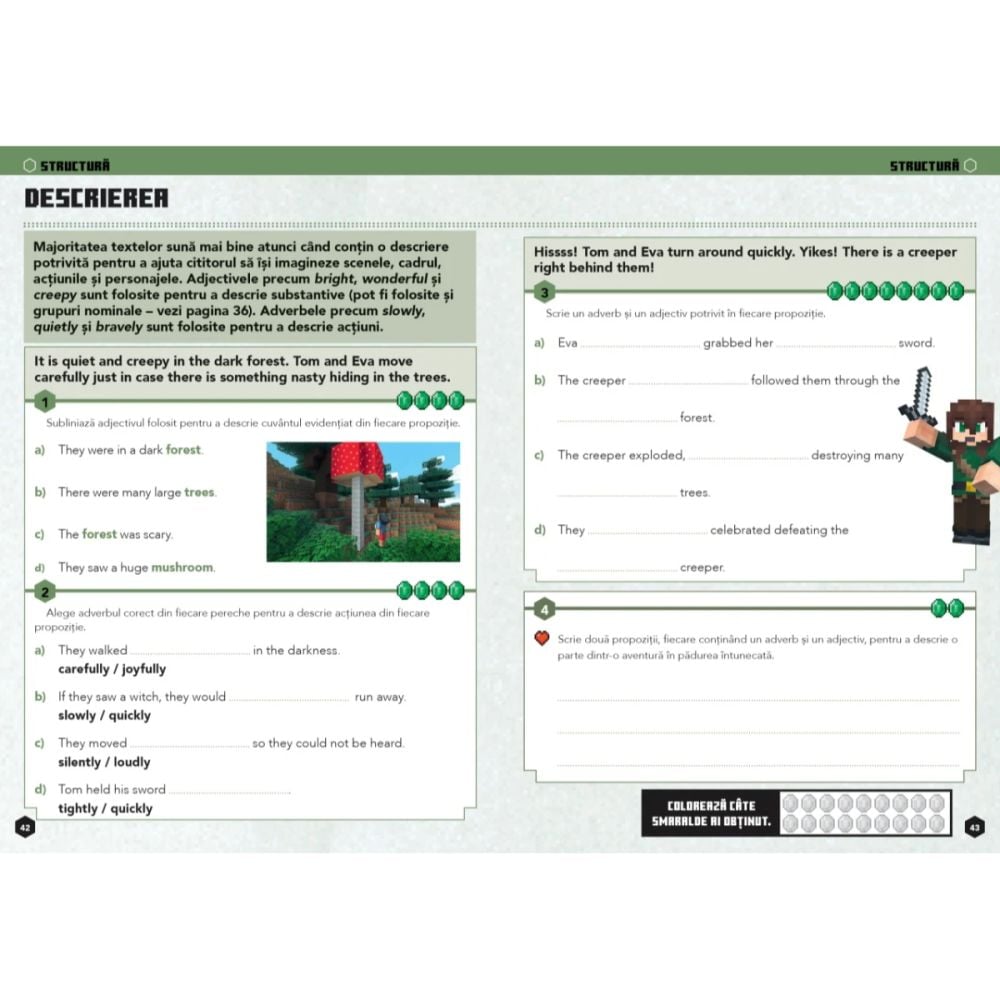 Minecraft, Caiet de limba engleza, 8-9 ani