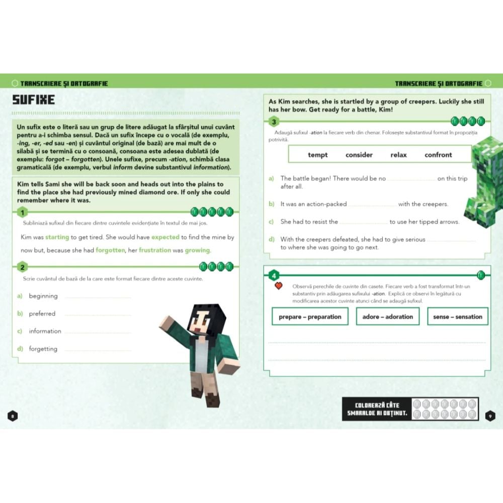 Minecraft, Caiet de limba engleza, 9-10 ani
