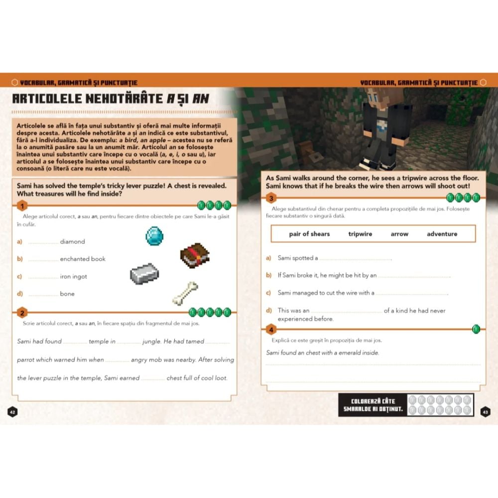 Minecraft, Caiet de limba engleza, 9-10 ani