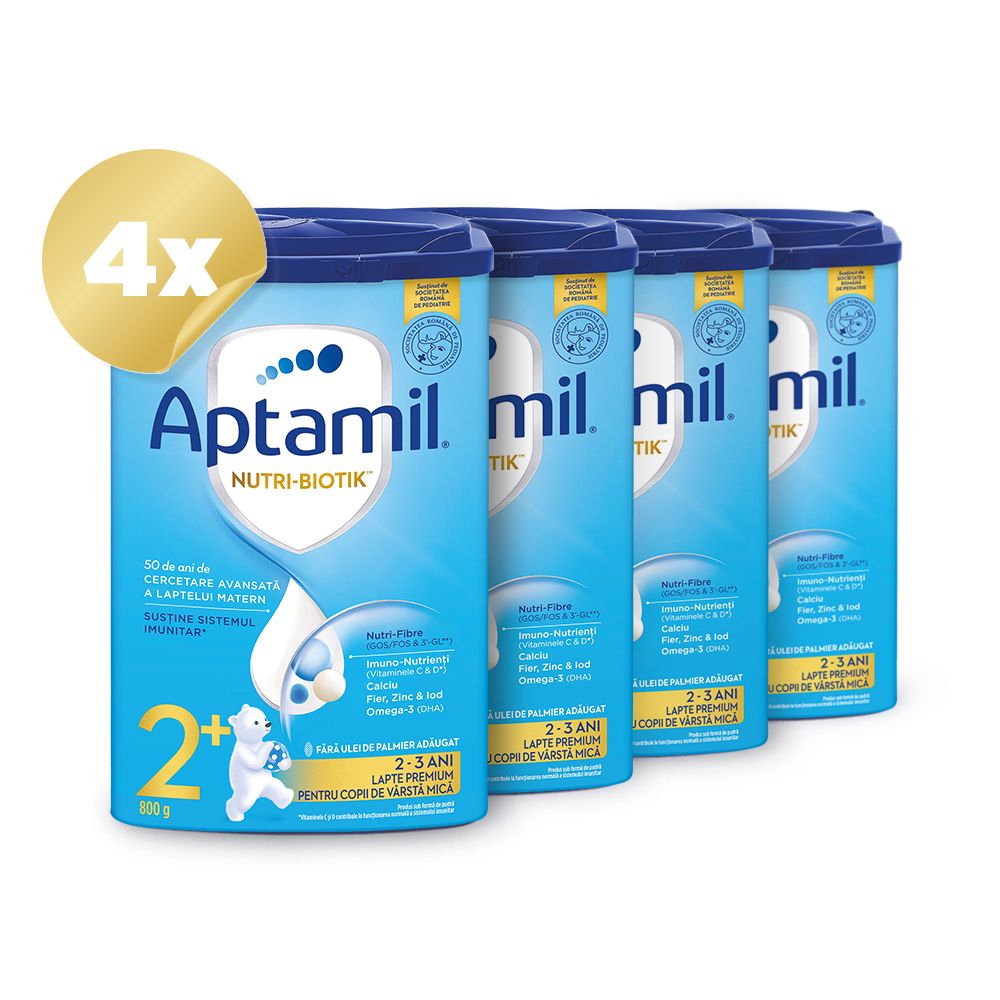 Lapte praf Aptamil Tetra Pack, Nutricia Junior 2+, 800 g, 24 luni+