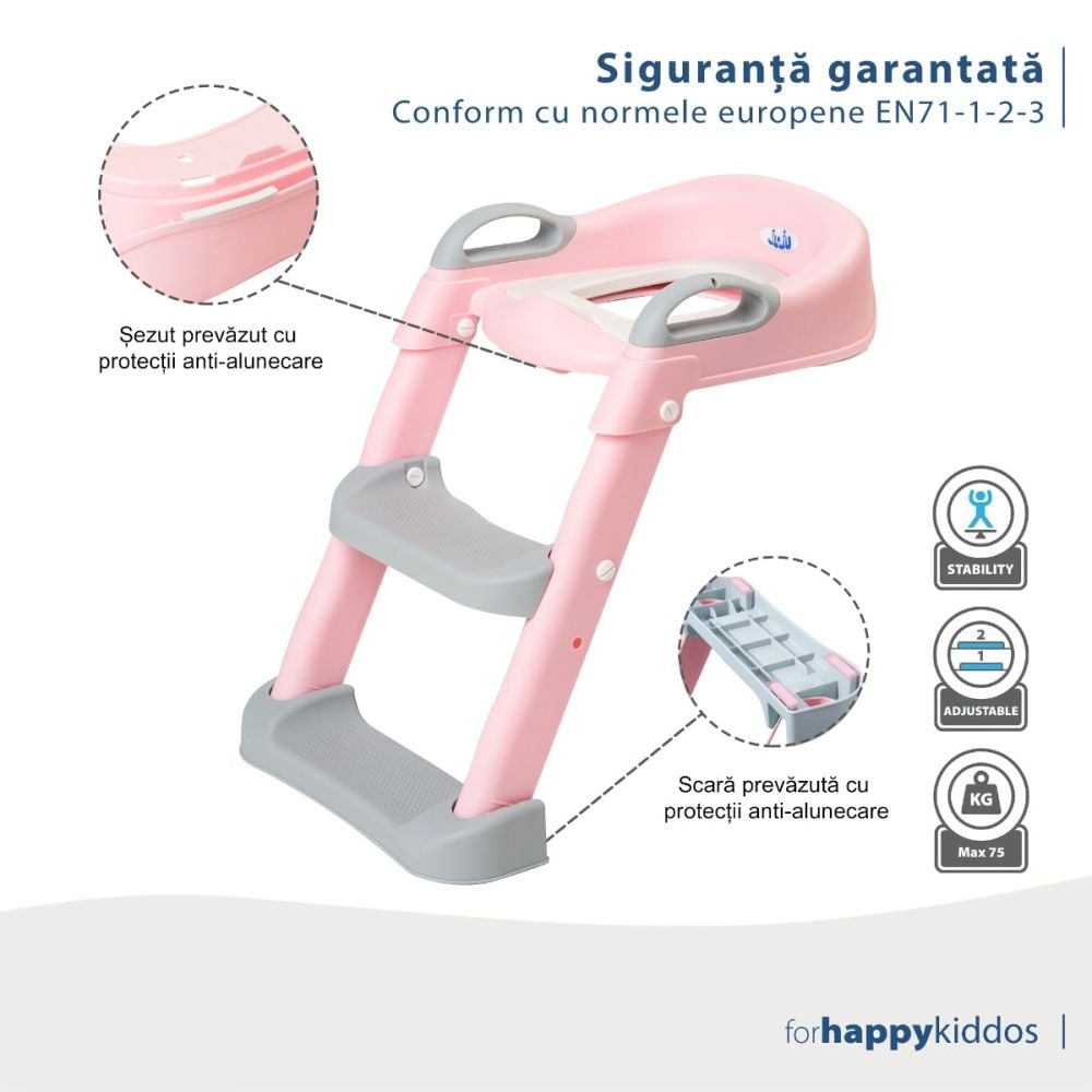 Reductor toaleta copii, Juju, Solo Steps, Roz