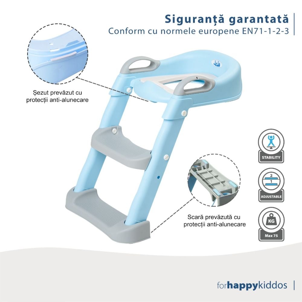 Reductor toaleta copii, Juju, Solo Steps, Albastru