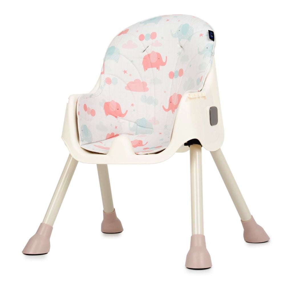 Scaun de masa 2 in 1, Juju, Eat and Smile, Pink-Elephants