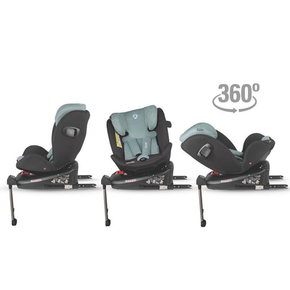 Scaun auto rotativ, Coccolle Vigo, 40-150 cm, Emerald Green