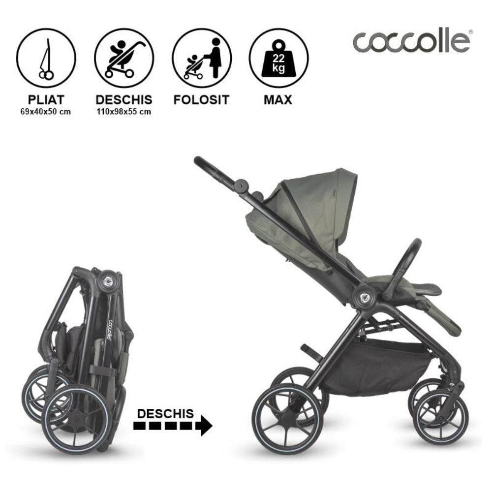 Carucior modular 2 in 1, Coccolle Serry, Moss Green