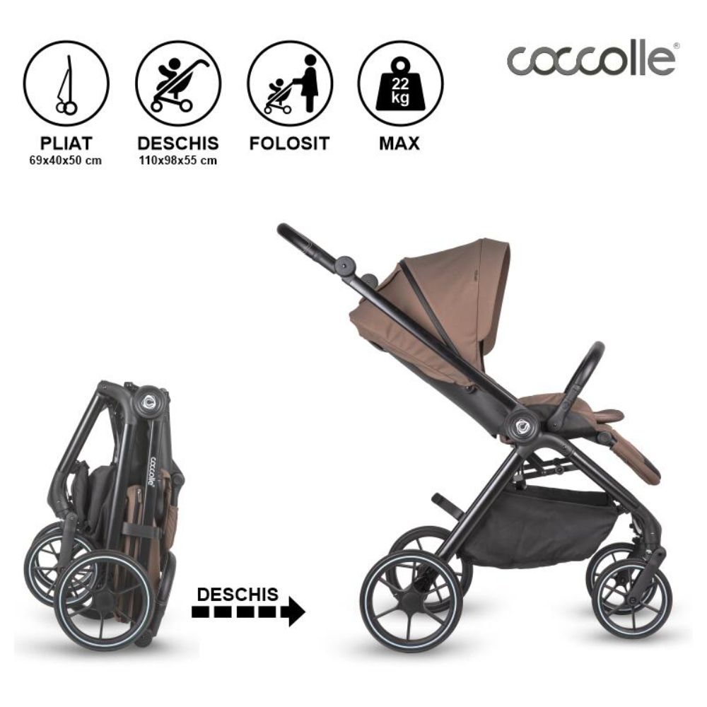Carucior modular 2 in 1, Coccolle Serry, Light Taupe