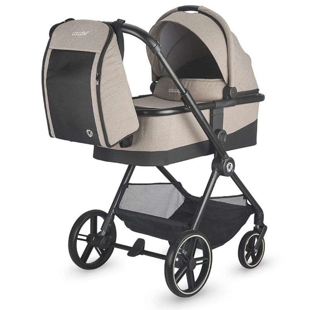 Carucior modular 3 in 1, Coccolle Lissia Butternut Beige si scoica auto Isize Knox Greystone