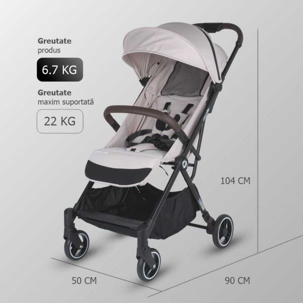 Carucior sport cu pliere automata, Coccolle Melia, Pearl Mist