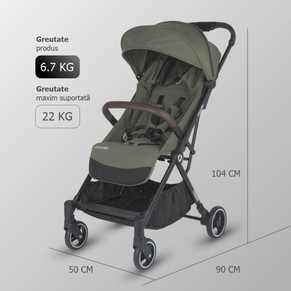 Carucior sport cu pliere automata, Coccolle Melia, Sage Shadow