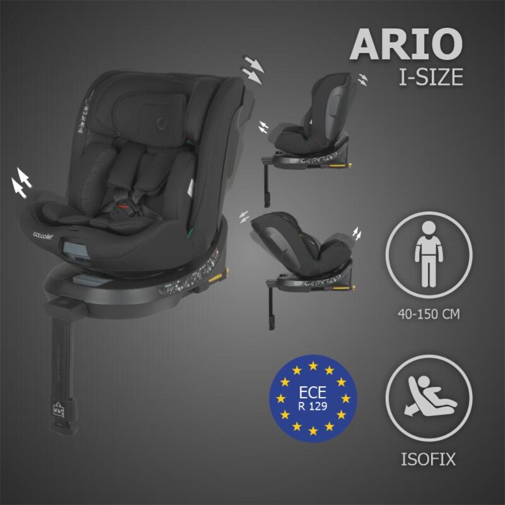 Scaun auto iSize, Coccolle Ario,  40-150 cm, Midnight Black