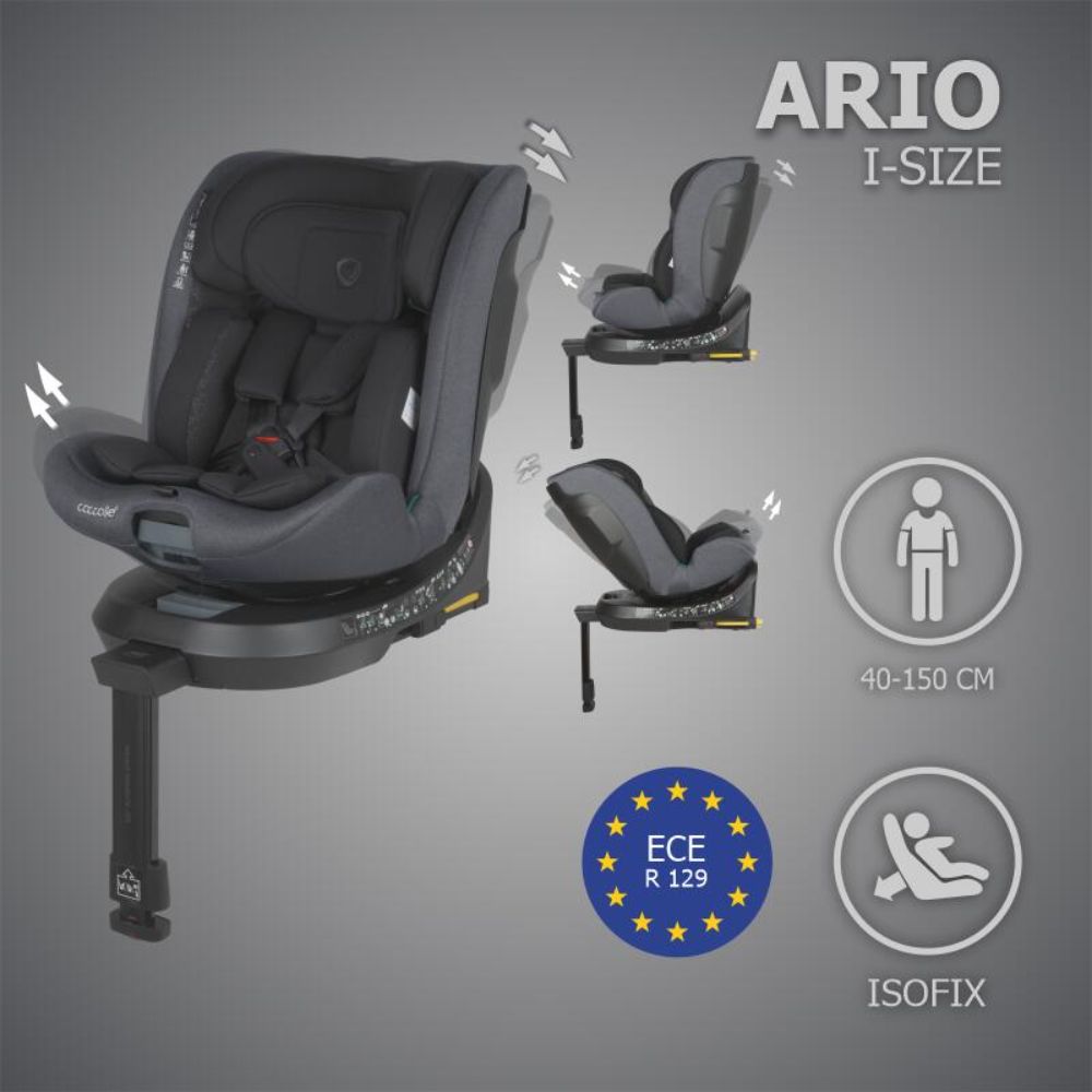 Scaun auto iSize, Coccolle Ario, 40-150 cm, Anthracite