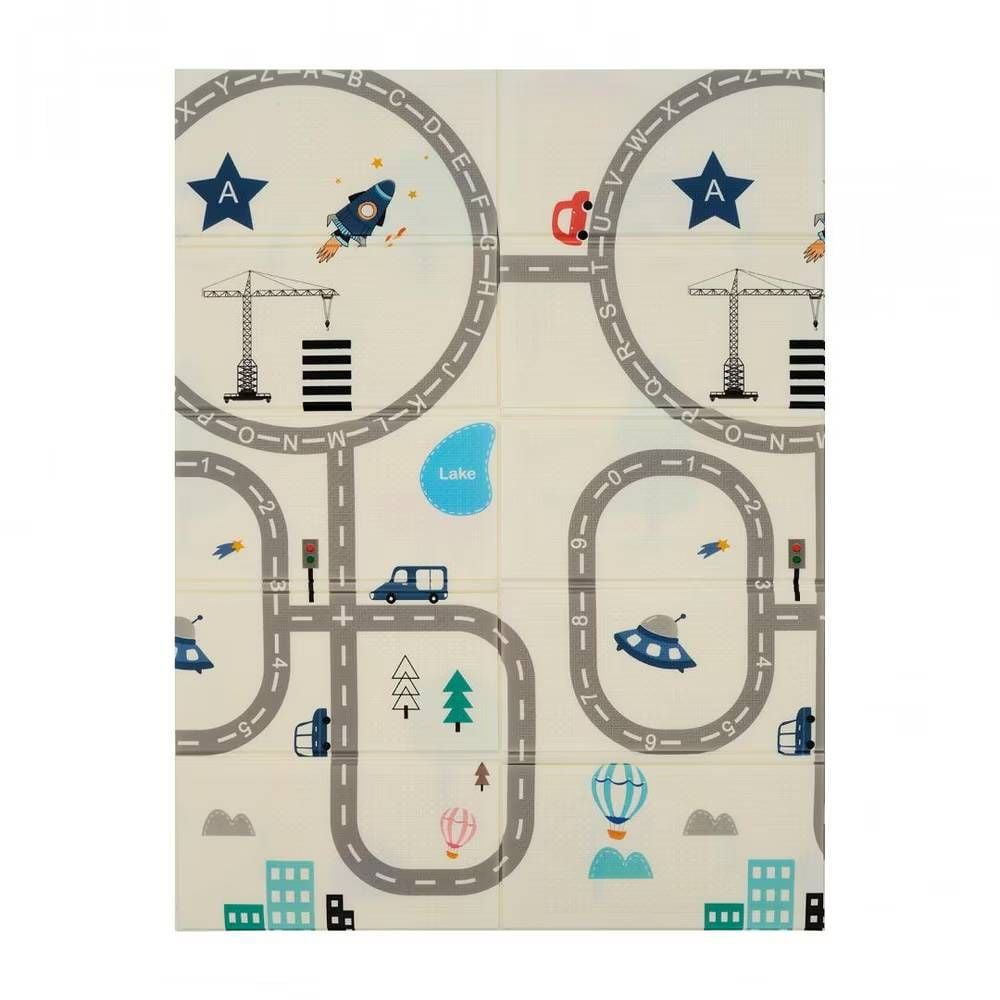 Covor joaca pliabil din spuma, U-Grow, 180 x 120 x 1 cm, Circuit
