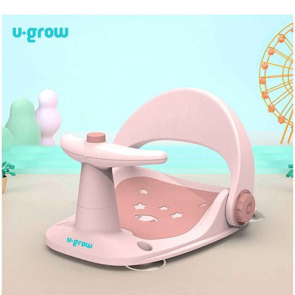 Scaun de baie pentru bebelusi, cu ghidon, U-Grow, Roz