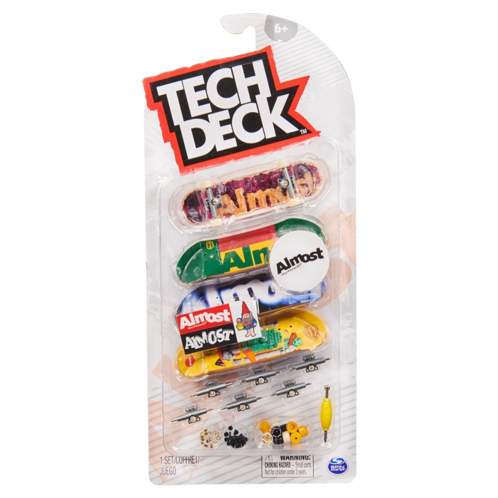 Set mini placa skateboard Tech Deck, 4 buc, Almost, 20136721