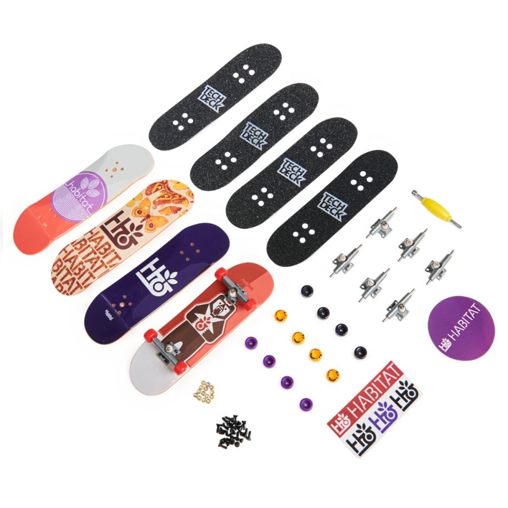 Set mini placa skateboard Tech Deck, 4 buc, Habitat, 20140761