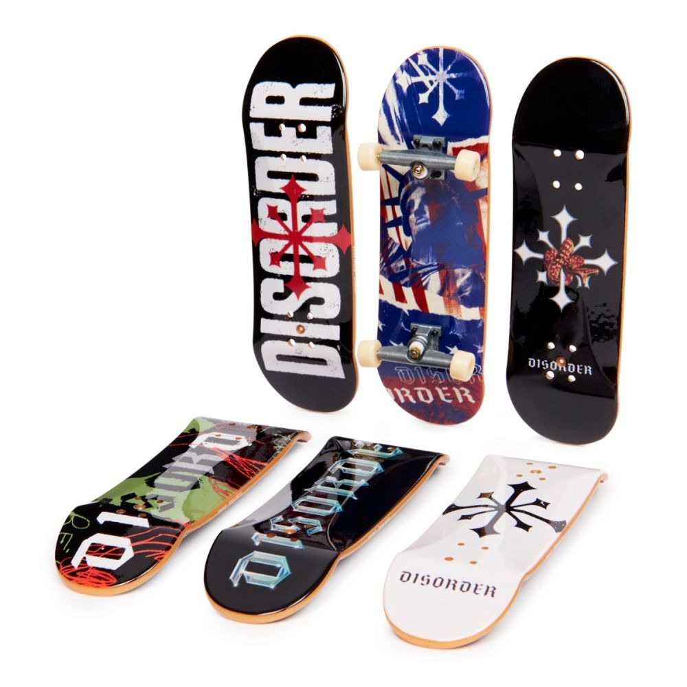 Set 6 mini placi skateboard, Tech Deck, Sk8Shop Bonus Pack, Disorder, 20136710