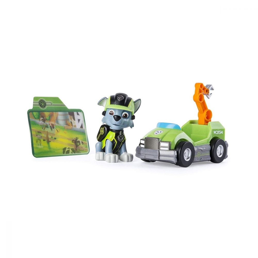 Set figurina si mini vehicul Paw Patrol, Rocky (20083777)