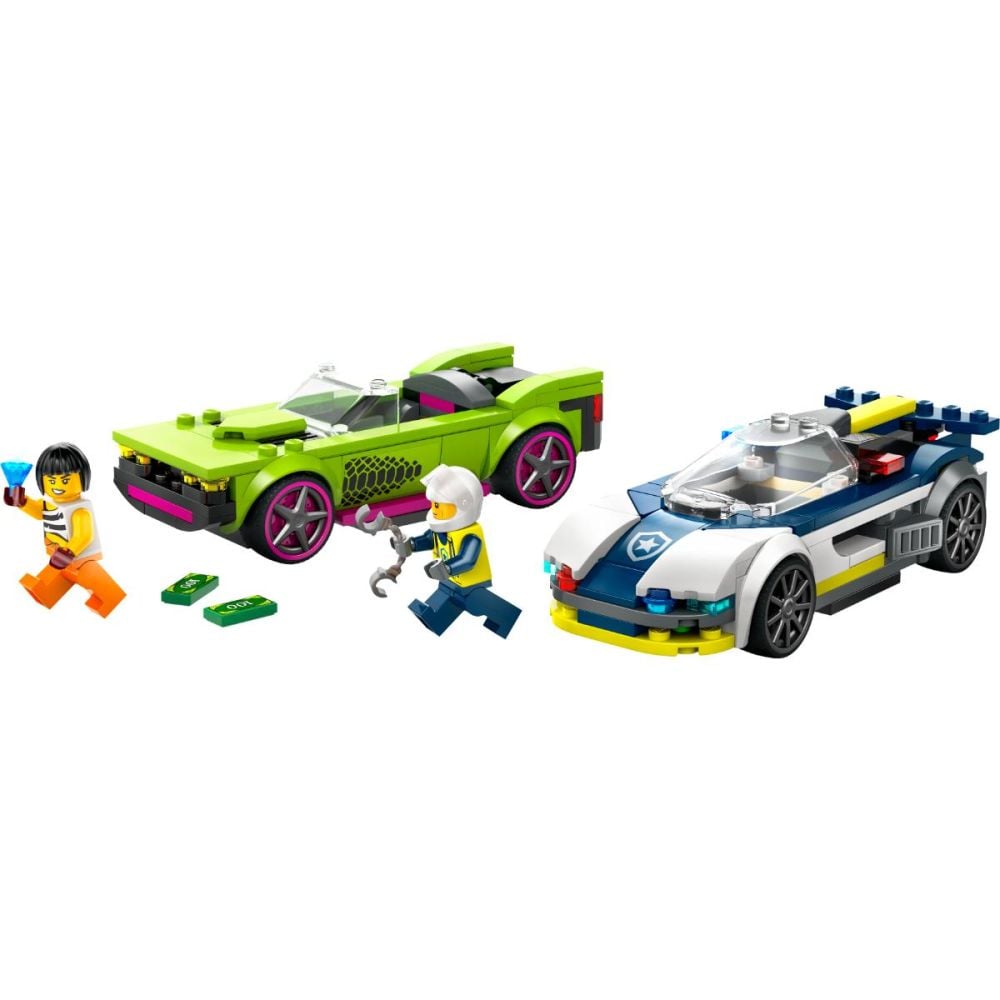 LEGO® City - Urmarire cu masina de politie si masina puternica (60415)